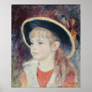 Pierre A Renoir Jongerenmeisje in een blauw Pet Poster