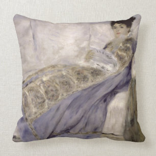 Pierre A Renoir Madame Monet op een sofa Kussen