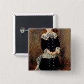 Pierre A Renoir | Marthe Berard Vierkante Button 5,1 Cm (Voorkant /achterkant)