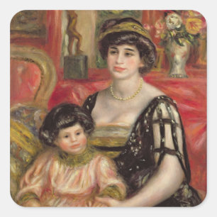 Pierre A Renoir   Mevrouw Josse Bernheim-Jeune en  Vierkante Sticker