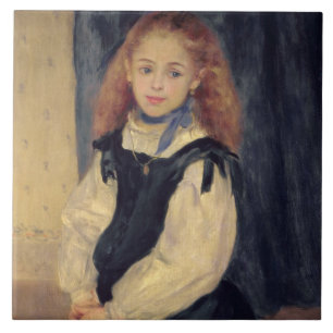 Pierre A Renoir Portret van Mademoiselle Legrand Tegeltje