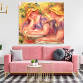 Pierre A Renoir | Twee vrouwen in blauwe blouses Canvas Afdruk (Insitu (Woonkamer))