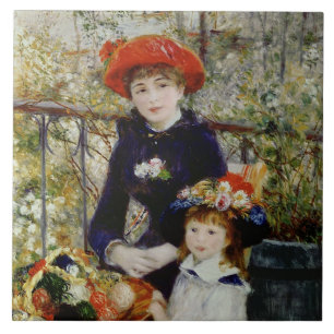 Pierre A Renoir  Twee zussen, of op de Terras Tegeltje