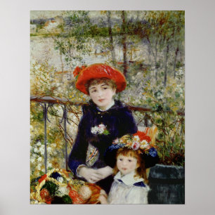 Pierre A Renoir Twee zussen, of op het terras Poster
