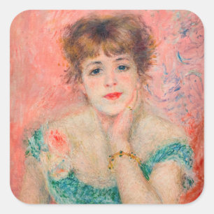 Pierre-Auguste Renoir - Actress Jeanne Samary Vierkante Sticker