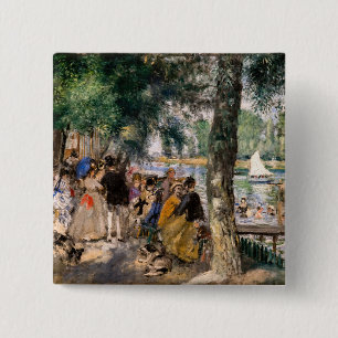 Pierre-Auguste Renoir - Baden op de Seine Vierkante Button 5,1 Cm