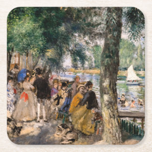 Pierre-Auguste Renoir - Baden op de Seine Vierkante Kartonnen Onderzetter