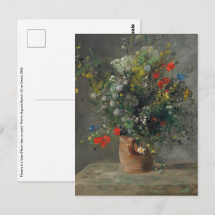 Pierre-Auguste Renoir - Bloemen in een vaas 1866 Briefkaart
