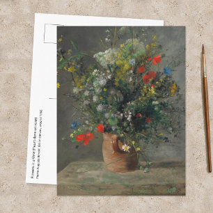 Pierre-Auguste Renoir - Bloemen in een vaas 1866 Briefkaart