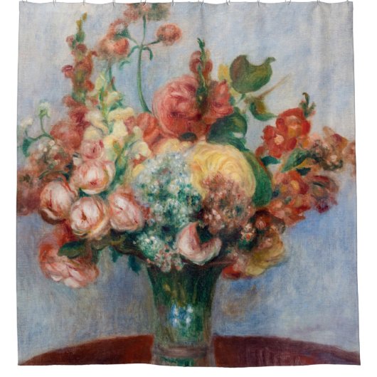Pierre-Auguste Renoir - Bloemen in een Vase Douchegordijn (Voorkant)