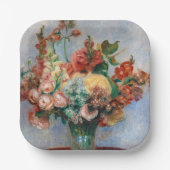 Pierre-Auguste Renoir - Bloemen in een Vase Papieren Bordje (Voorkant)