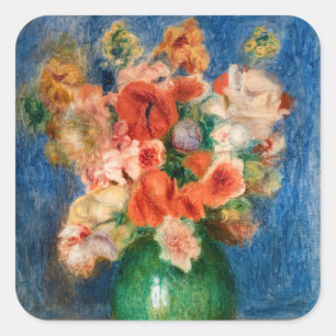Pierre-Auguste Renoir - Boeket Vierkante Sticker