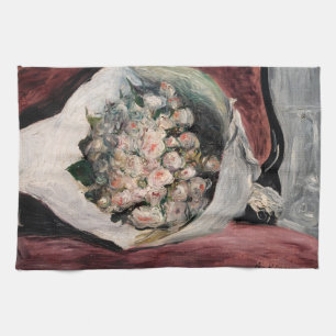 Pierre-Auguste Renoir - Bouquet in een doos Theedoek