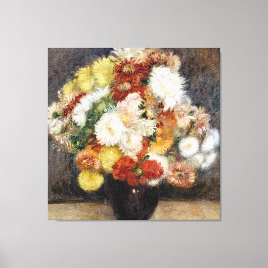Pierre-Auguste Renoir Bouquet van Chrysanthema Canvas Afdruk (Voorkant)