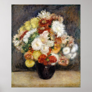 Pierre-Auguste Renoir Bouquet van Chrysanthema Poster