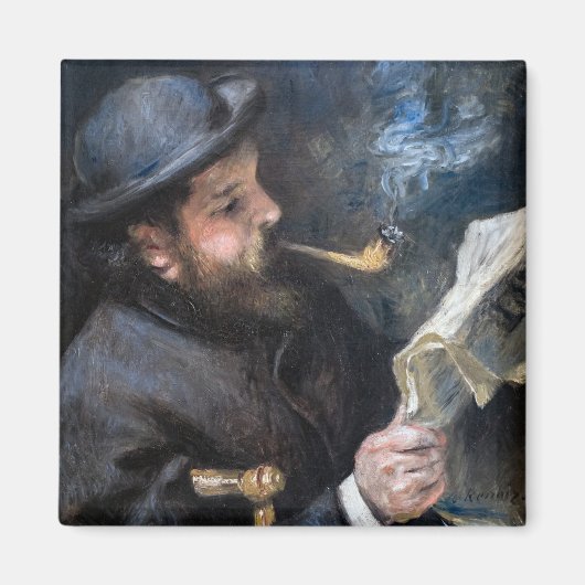 Pierre-Auguste Renoir - Claude Monet Reading Magneet (Voorkant)
