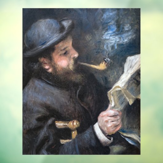 Pierre-Auguste Renoir - Claude Monet Reading Raamsticker (Vel 3)