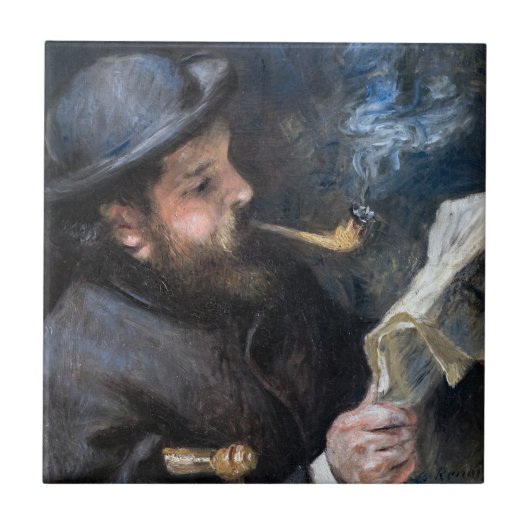 Pierre-Auguste Renoir - Claude Monet Reading Tegeltje (Voorkant)