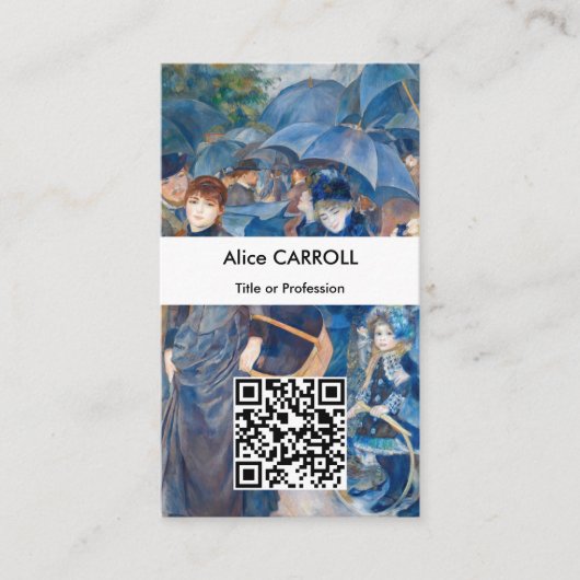 Pierre-Auguste Renoir - de Paraplu - QR-code Visitekaartje (Voorkant)