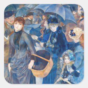 Pierre-Auguste Renoir - De paraplu's Vierkante Sticker