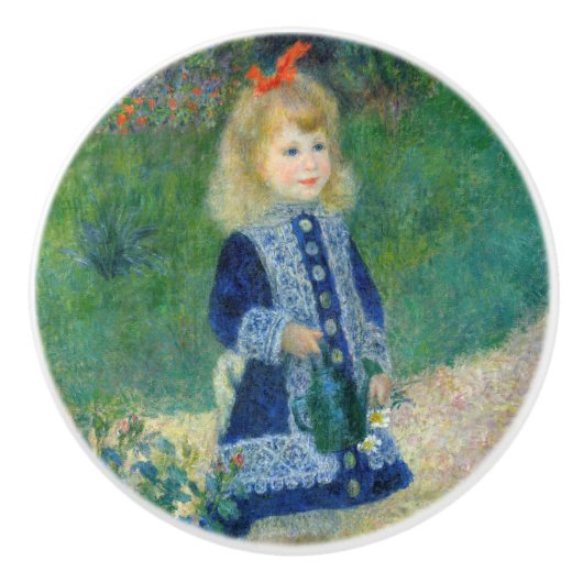 Pierre-Auguste Renoir - Een meisje met een watersc Keramische Knop (Voorkant)
