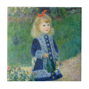 Pierre-Auguste Renoir - Een meisje met een watersc Tegeltje