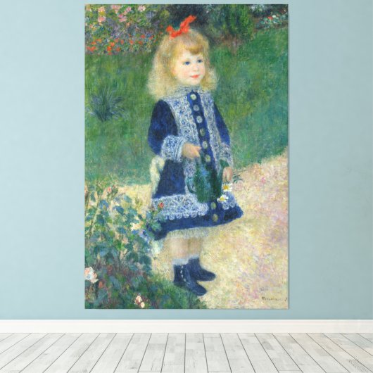 Pierre Auguste Renoir een meisje met een waterscan Canvas Afdruk (Insitu (Houten vloer))
