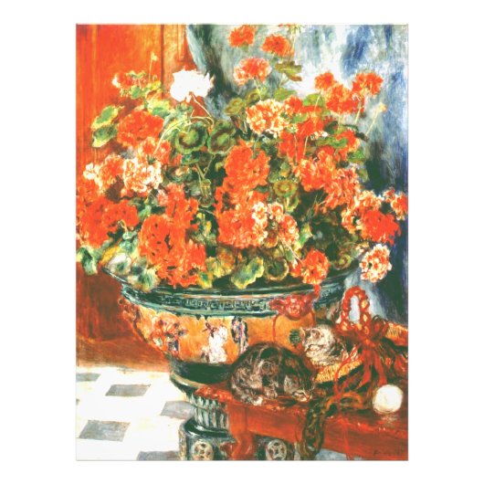 Pierre-Auguste Renoir Geraniums en katten Foto Afdruk (Voorkant)