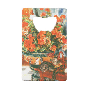 Pierre-Auguste Renoir Geraniums en katten Kredietkaart Flessenopener