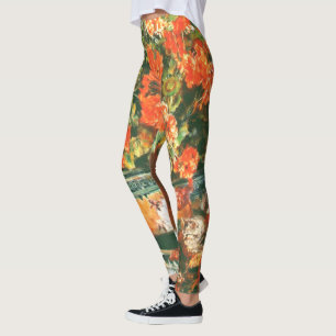 Pierre-Auguste Renoir Geraniums en katten Leggings