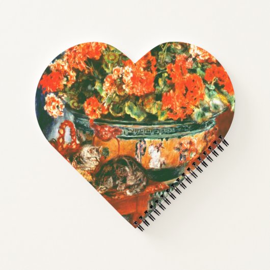 Pierre-Auguste Renoir Geraniums en katten Notitieboek (Achterkant)