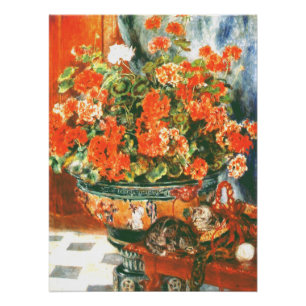 Pierre-Auguste Renoir Geraniums en katten Perfect Poster