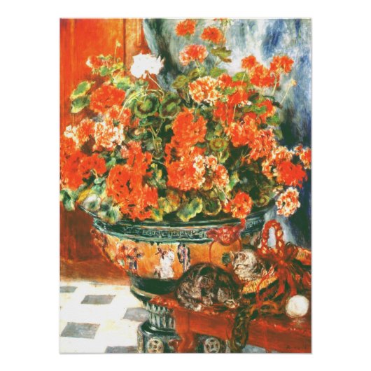 Pierre-Auguste Renoir Geraniums en katten Perfect Poster (Voorkant)