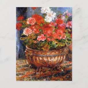 Pierre-Auguste Renoir Geraniums in het koperbekken Briefkaart