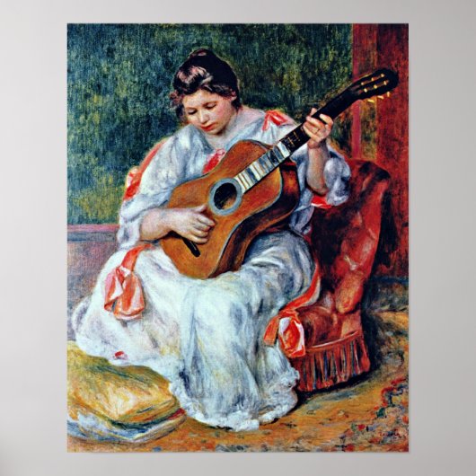 Pierre-Auguste Renoir - gitaarspeler Poster (Voorkant)