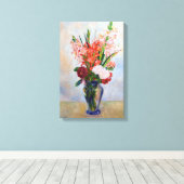 Pierre-Auguste Renoir - Gladiolen Canvas Afdruk (Insitu (Houten vloer))