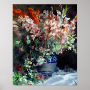 Pierre-Auguste Renoir  Gladioli in een Vase Poster