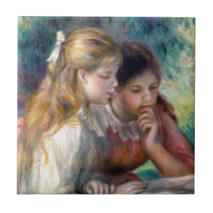 Pierre-Auguste Renoir - Het lezen Tegeltje