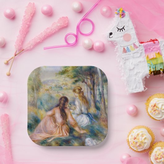 Pierre-Auguste Renoir - In de wei Papieren Bordje (Feest)