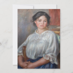 Pierre-Auguste Renoir - Jong meisje zittend Bedankkaart