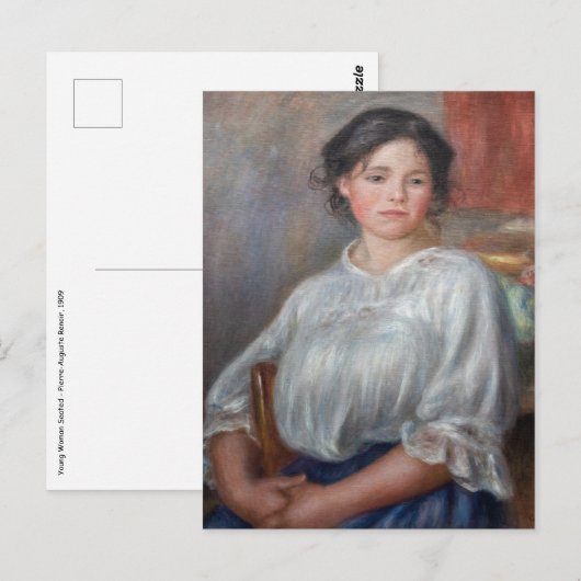 Pierre-Auguste Renoir - Jong vrouw gezeten Briefkaart (Voorkant / Achterkant)
