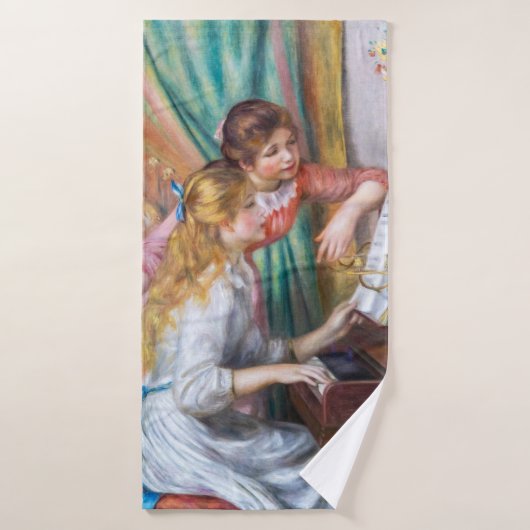 Pierre Auguste Renoir - Jonge meisjes aan de Piano Bad Handdoek (Badhanddoek)