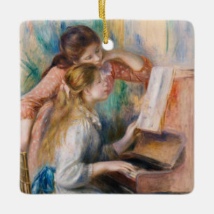 Pierre Auguste Renoir - Jonge meisjes aan de Piano Keramisch Ornament