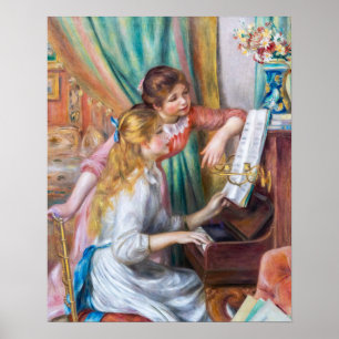 Pierre Auguste Renoir - Jonge meisjes aan de Piano Poster