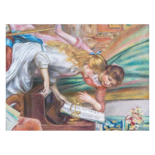 Pierre Auguste Renoir - Jonge meisjes aan de Piano Tafelkleed (Voorkant (Horizontaal))