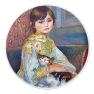 Pierre-Auguste Renoir - Kind met Kat Keramische Knop
