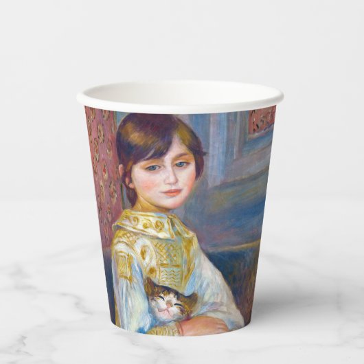 Pierre-Auguste Renoir - Kind met Kat Papieren Bekers (Voorkant)