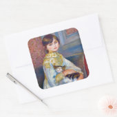 Pierre-Auguste Renoir - Kind met Kat Vierkante Sticker (Envelop)