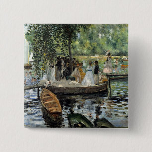 Pierre-Auguste Renoir - La Grenouillere Vierkante Button 5,1 Cm