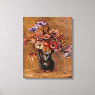Pierre Auguste Renoir leeft nog steeds met Anemone Canvas Afdruk